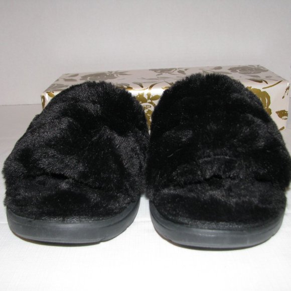 Black Skecher Fuzzy Slippers - Picture 7 of 10